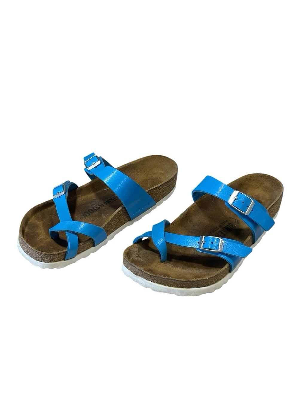 Birkenstock Mayari Blue Nubuck Leather Soft Footbed Sandals Women’s EU 37 /US 6